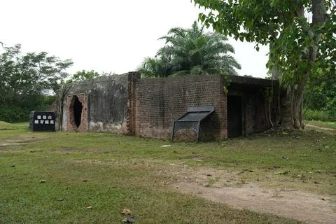 Coal mining structure preserved within Batu Arangs heritage landscape. Stock Photos