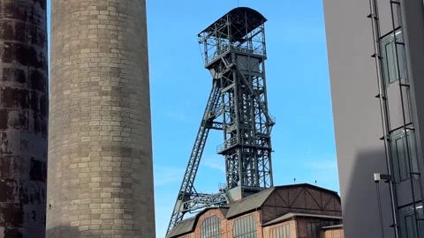 Coal mining tower in Ostrava for black coal Stock Footage 265487131