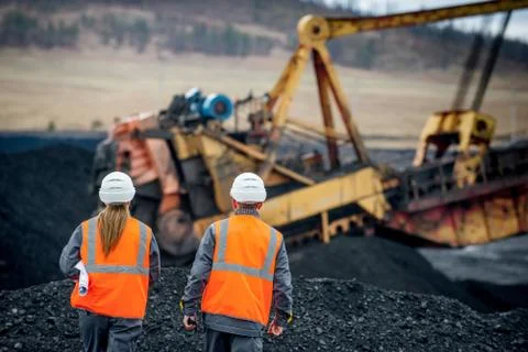 Coal mining workers Foto stock