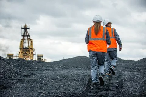 Coal mining workers Foto stock