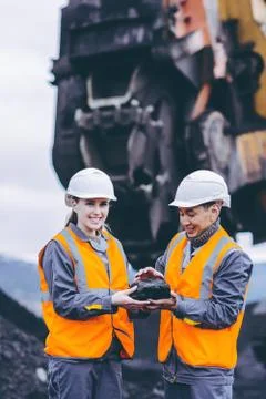 Coal mining workers Foto stock