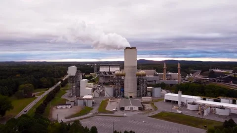 Coal Power Plant At Sunset Stock Footage 321197922