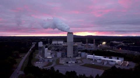 Coal Power Plant At Sunset Stock Footage 321197926