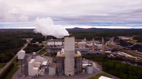 Coal Power Plant At Sunset Stock Footage 321197934