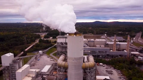 Coal Power Plant At Sunset Video stock 321197945