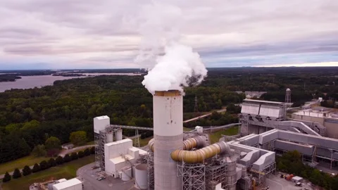 Coal Power Plant At Sunset Stock Footage 321197946