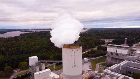 Coal Power Plant At Sunset Video stock 321197955