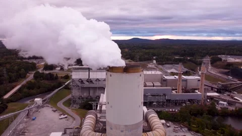 Coal Power Plant At Sunset Stock Footage 321197956