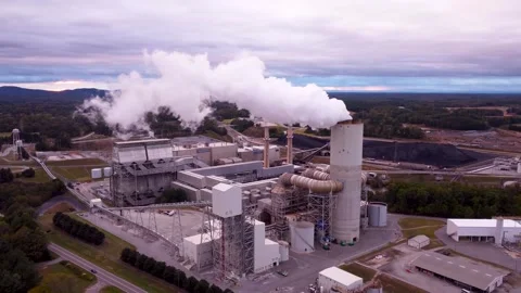 Coal Power Plant At Sunset Stock Footage 321197963