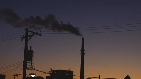 Coal Power Smokestack Stock Footage 10760544