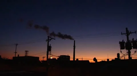 Coal Power Smokestack Stock Footage 10763803