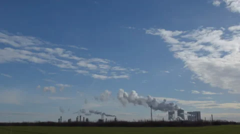 Coal power station pollution time lapse wide pan 11306 Stock Footage 35634902