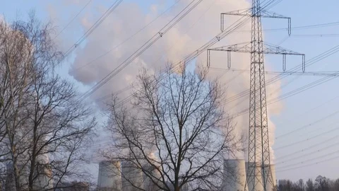 Coal powerstation Stock Footage
