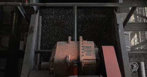 Coal Preparation Plant Screening. Coal Washing Equipment, Mineral Processing Stock Footage 313555084