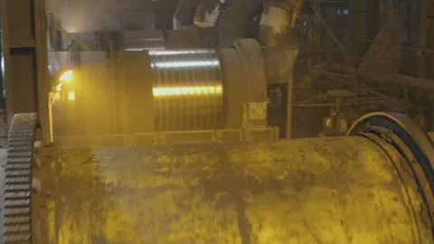 Coal processing at a modern plant. Large mill at the factory. Production of Stock Footage 194478321