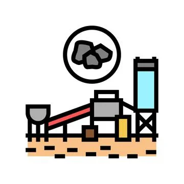 Coal processing plant color icon vector illustration Stock Illustration
