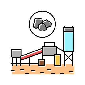 Coal processing plant color icon vector illustration Stock Illustration
