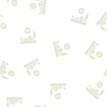 Coal processing plant glyph seamless pattern Stock Illustration