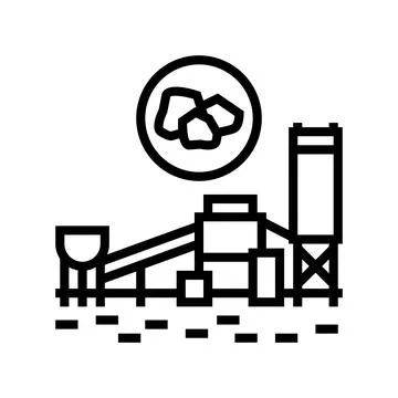 Coal processing plant line icon vector illustration Stock Illustration