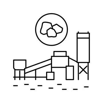 Coal processing plant line icon vector illustration Stock Illustration