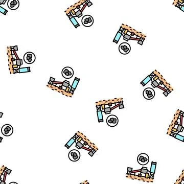 Coal processing plant vector seamless pattern Stock Illustration