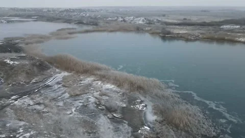 Coal quarry section mining aerial view Stock Footage 223600328