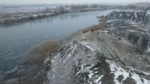 Coal quarry section mining aerial view Stock Footage 223600381