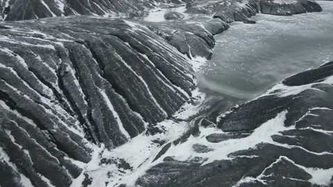Coal quarry section mining aerial view Stock Footage 223601370