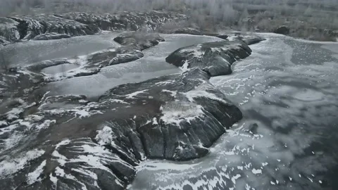 Coal quarry section mining aerial view Stock Footage 223601887