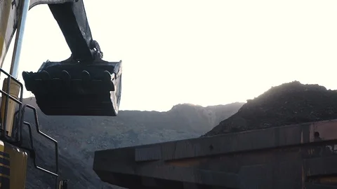 Coal rash in the dump truck Stock Footage 106914467