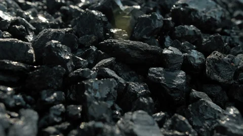 Coal rock close-up, energy resources. Stock Footage