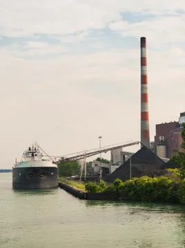 Coal ship unloading Foto stock