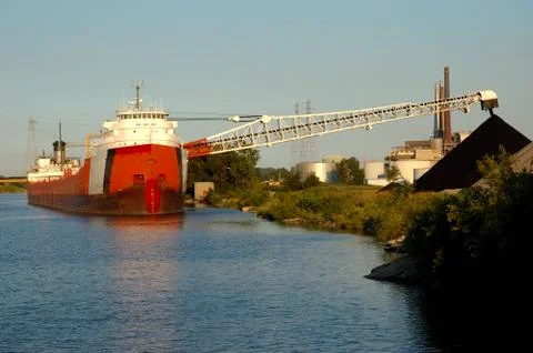 Coal Ship Unloading Stock Photos