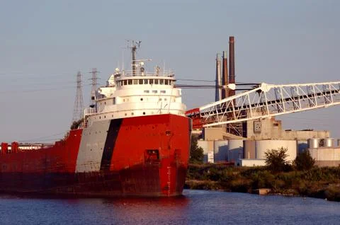 Coal Ship Unloading Stock Photos