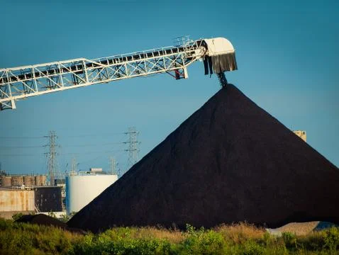 Coal Ship Unloading Stock Photos