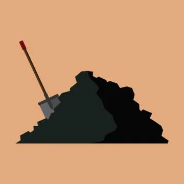 Coal Shovel Industry Mining Vector Illustration Graphic Illustrazione stock