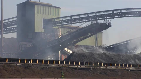Coal Stacker Stock Footage 47394810