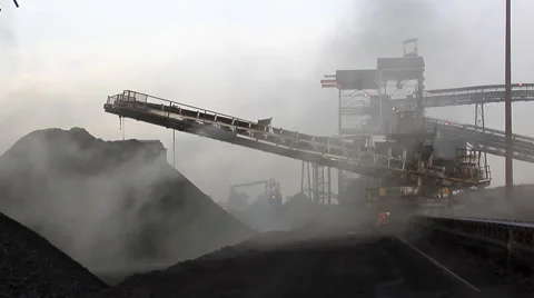 Coal Stacker Stock Footage 47404028