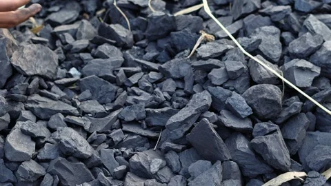 Coal Stones Close View Mining Resource Industrial Background. Stock Footage 329131517