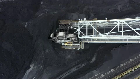 Coal terminal with technics working in it. Stock Footage 206006767