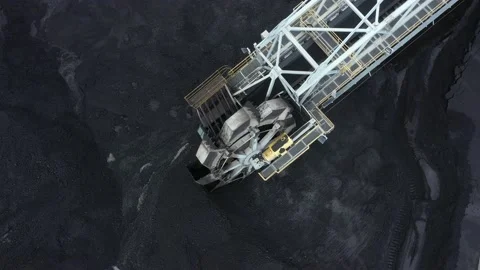 Coal terminal with technics working in it. Stock Footage 206621058