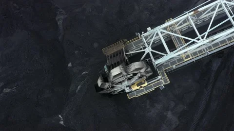 Coal terminal with technics working in it. Stock Footage 208121476