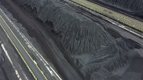 Coal terminal with technics working in it. Stock Footage 208867858