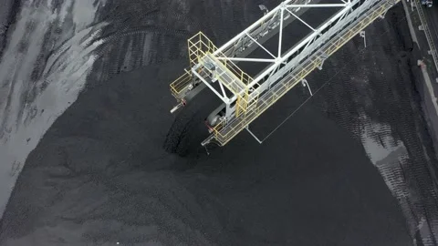 Coal terminal with technics working in it. Stock Footage 208867874