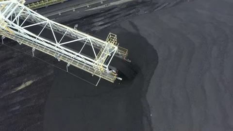 Coal terminal with technics working in it. Stock Footage 219971450