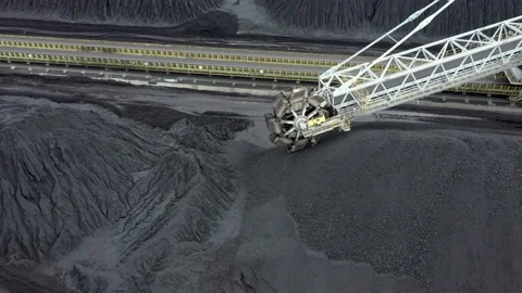 Coal terminal with technics working in it. Stock Footage 220443268