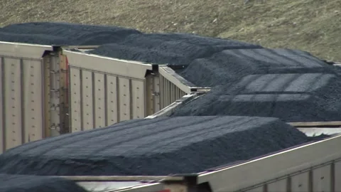 Coal train rolling by Video stock 263850372