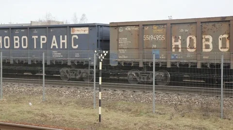 Coal train from Russia Stock Footage 48647543