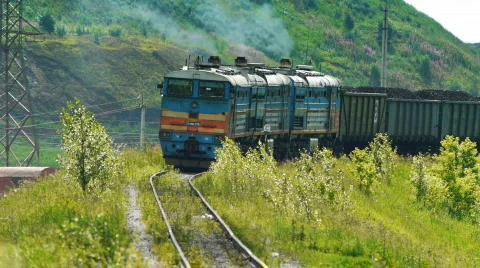 Coal train sequence Vídeos de archivo 788727