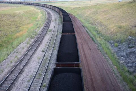 Coal train transporting coal Stock Photos